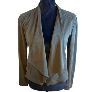 NWOT Bob Timberlake Olive Green Faux Suede Drape Jacket